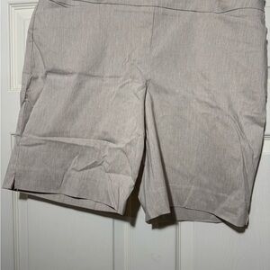 Hilary Radley Light Beige Tailored Bermuda Shorts